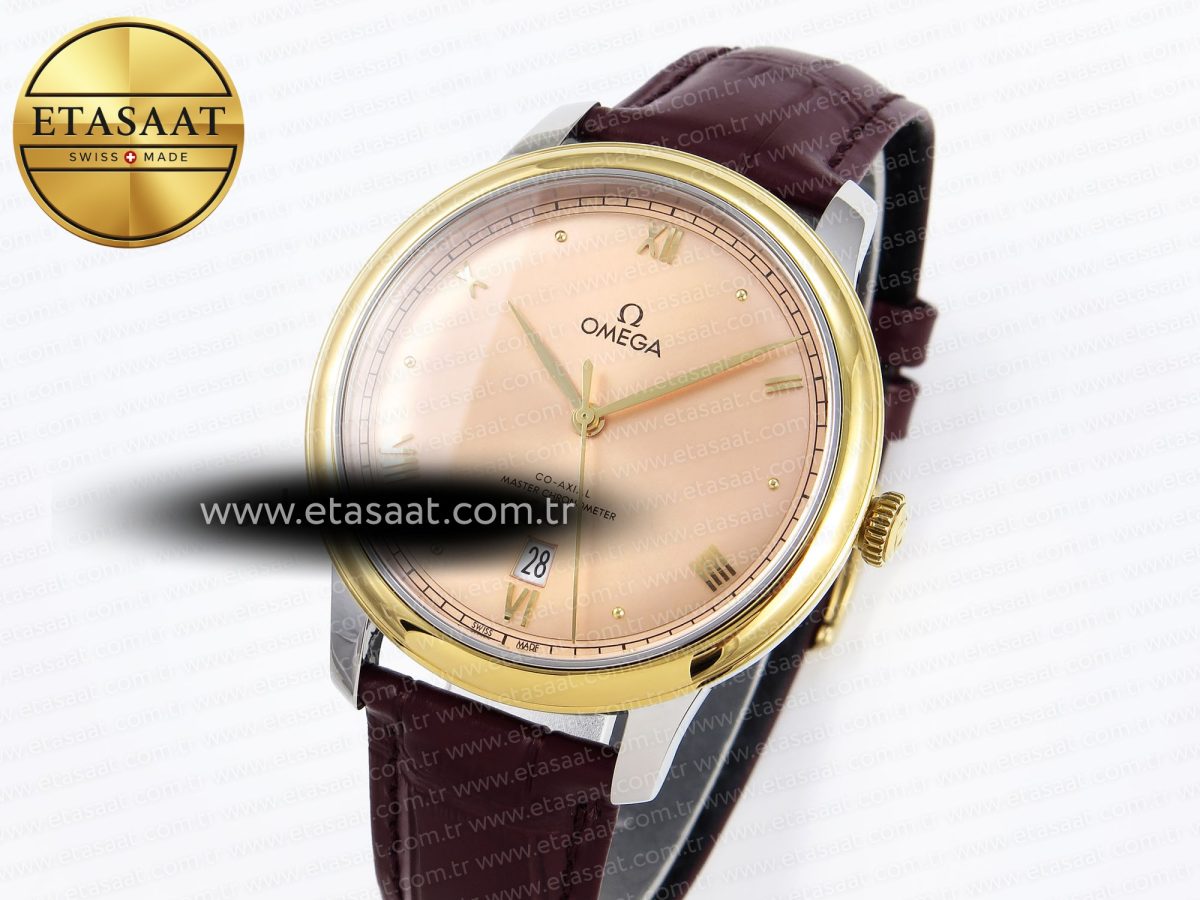 Omega De Ville Date YG Brown Dial Roman Marker on Brown Leather A8800 - Görsel 2
