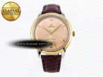 Omega De Ville Date YG Brown Dial Roman Marker on Brown Leather A8800 - Görsel 3