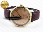 Omega De Ville Date YG Brown Dial Roman Marker on Brown Leather A8800 - Görsel 6