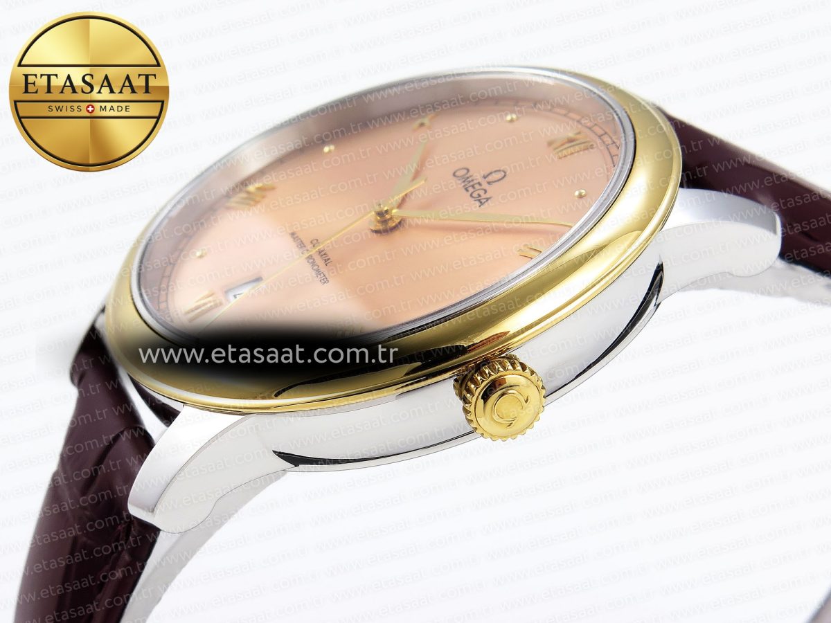 Omega De Ville Date YG Brown Dial Roman Marker on Brown Leather A8800 - Görsel 8