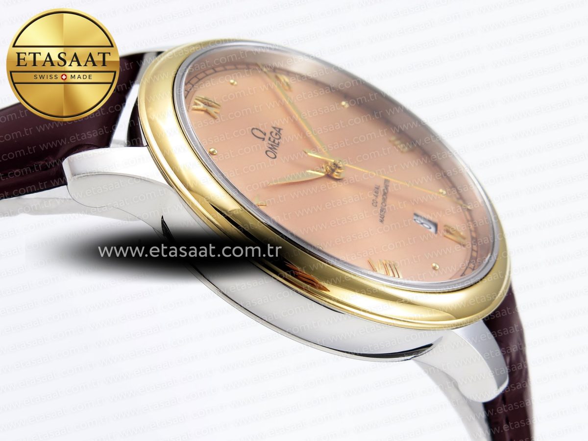Omega De Ville Date YG Brown Dial Roman Marker on Brown Leather A8800 - Görsel 9