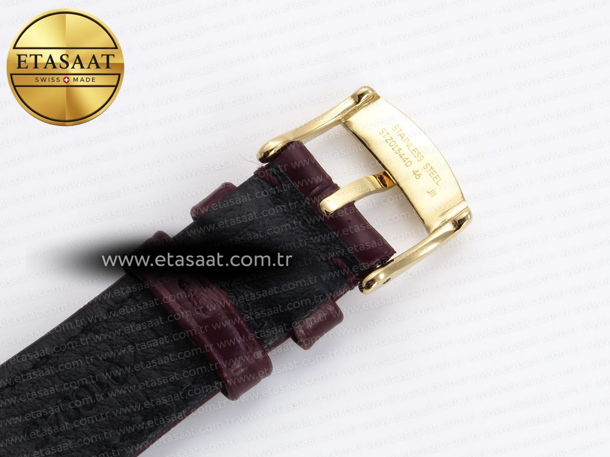 Omega De Ville Date YG White Dial Roman Marker on Brown Leather A8800 - Görsel 24