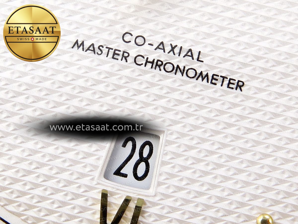 Omega De Ville Date YG White Textured Dial Roman Marker on Brown Leather A8800 - Görsel 11