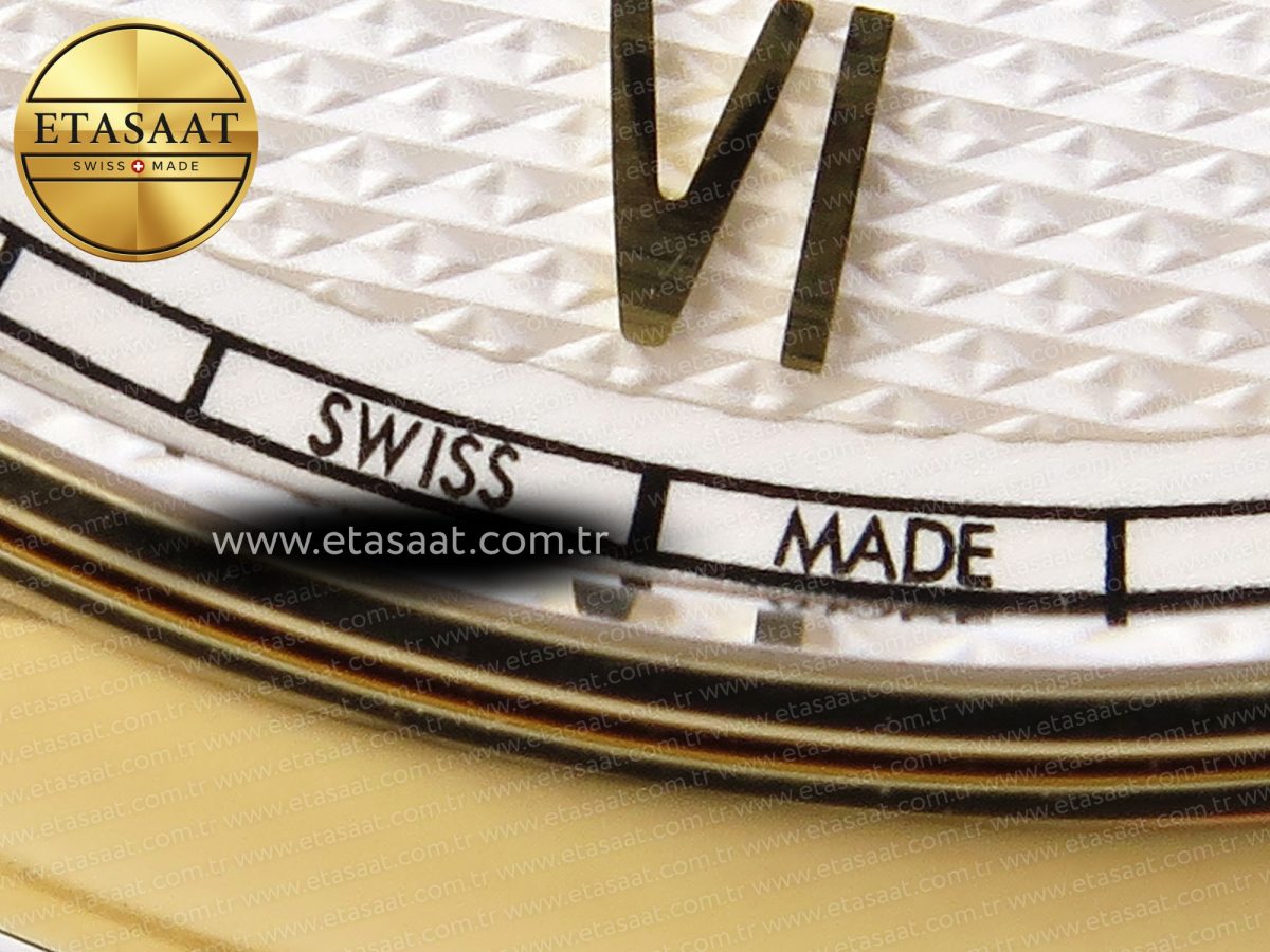 Omega De Ville Date YG White Textured Dial Roman Marker on Brown Leather A8800 - Görsel 12