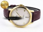 Omega De Ville Date YG White Textured Dial Roman Marker on Brown Leather A8800 - Görsel 6