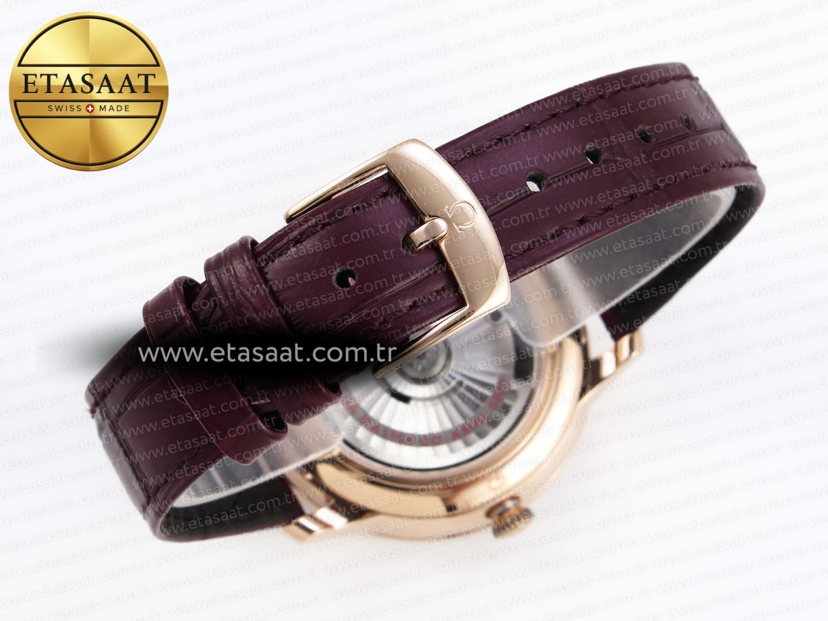 Omega De Ville Power Reserve RG White Dial on Brown Leather A8800 - Görsel 17