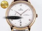 Omega De Ville Power Reserve RG White Dial on Brown Leather A8800 - Görsel 4