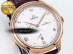 Omega De Ville Power Reserve RG White Dial on Brown Leather A8800 - Görsel 5