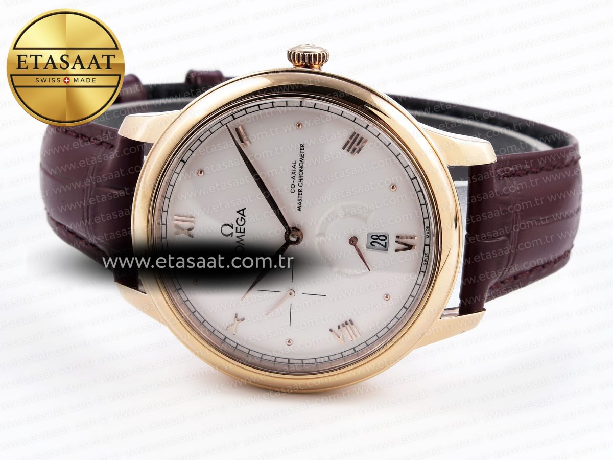 Omega De Ville Power Reserve RG White Dial on Brown Leather A8800 - Görsel 6