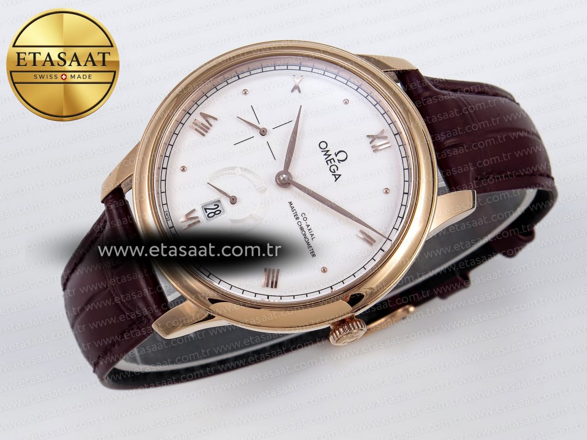 Omega De Ville Power Reserve RG White Dial on Brown Leather A8800 - Görsel 7