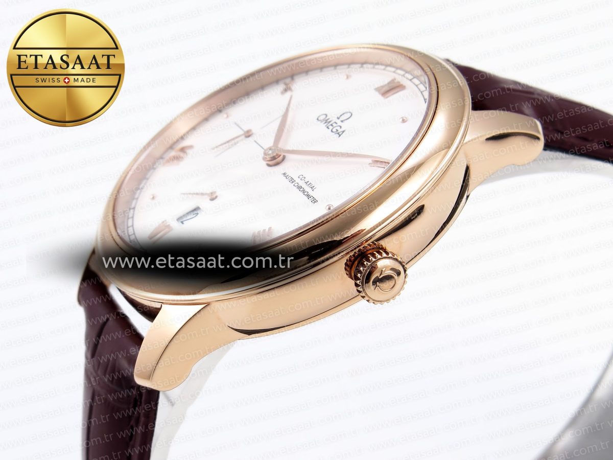 Omega De Ville Power Reserve RG White Dial on Brown Leather A8800 - Görsel 8