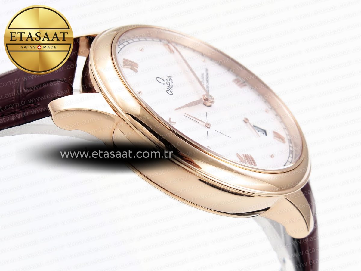 Omega De Ville Power Reserve RG White Dial on Brown Leather A8800 - Görsel 9