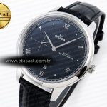 Omega De Ville Power Reserve SS MKF 1:1 Best Edition Black Dial on Black Leather Strap A8810