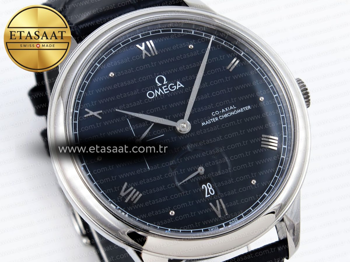 Omega De Ville Power Reserve SS MKF 1:1 Best Edition Black Dial on Black Leather Strap A8810 - Görsel 5