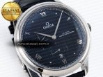 Omega De Ville Power Reserve SS MKF 1:1 Best Edition Black Dial on Black Leather Strap A8810 - Görsel 5
