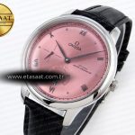 Omega De Ville Power Reserve SS MKF 1:1 Best Edition Pink Dial on Black Leather Strap