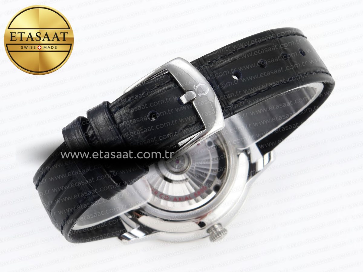Omega De Ville Power Reserve SS MKF 1:1 Best Edition Pink Dial on Black Leather Strap - Görsel 17