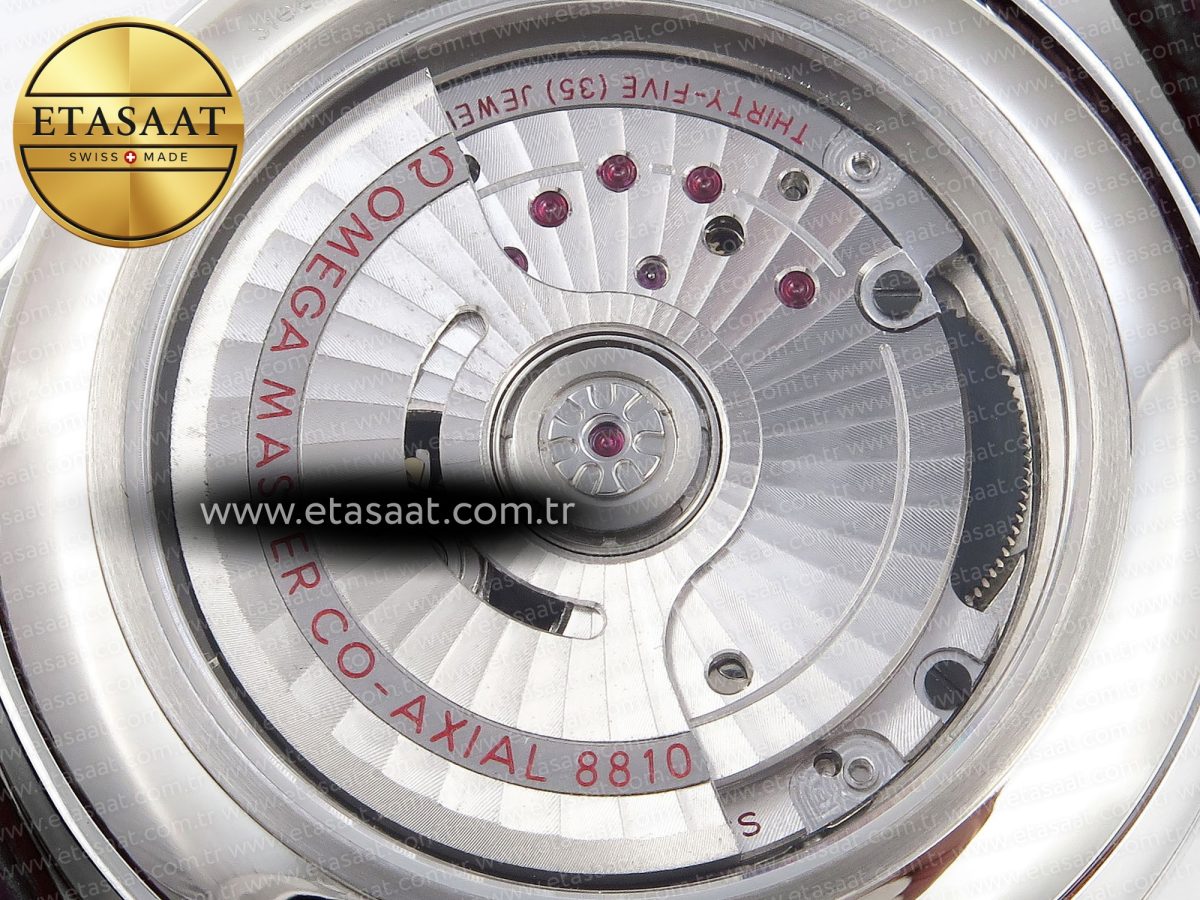 Omega De Ville Power Reserve SS MKF 1:1 Best Edition Pink Dial on Black Leather Strap - Görsel 19