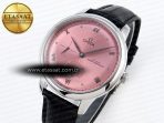 Omega De Ville Power Reserve SS MKF 1:1 Best Edition Pink Dial on Black Leather Strap - Görsel 2