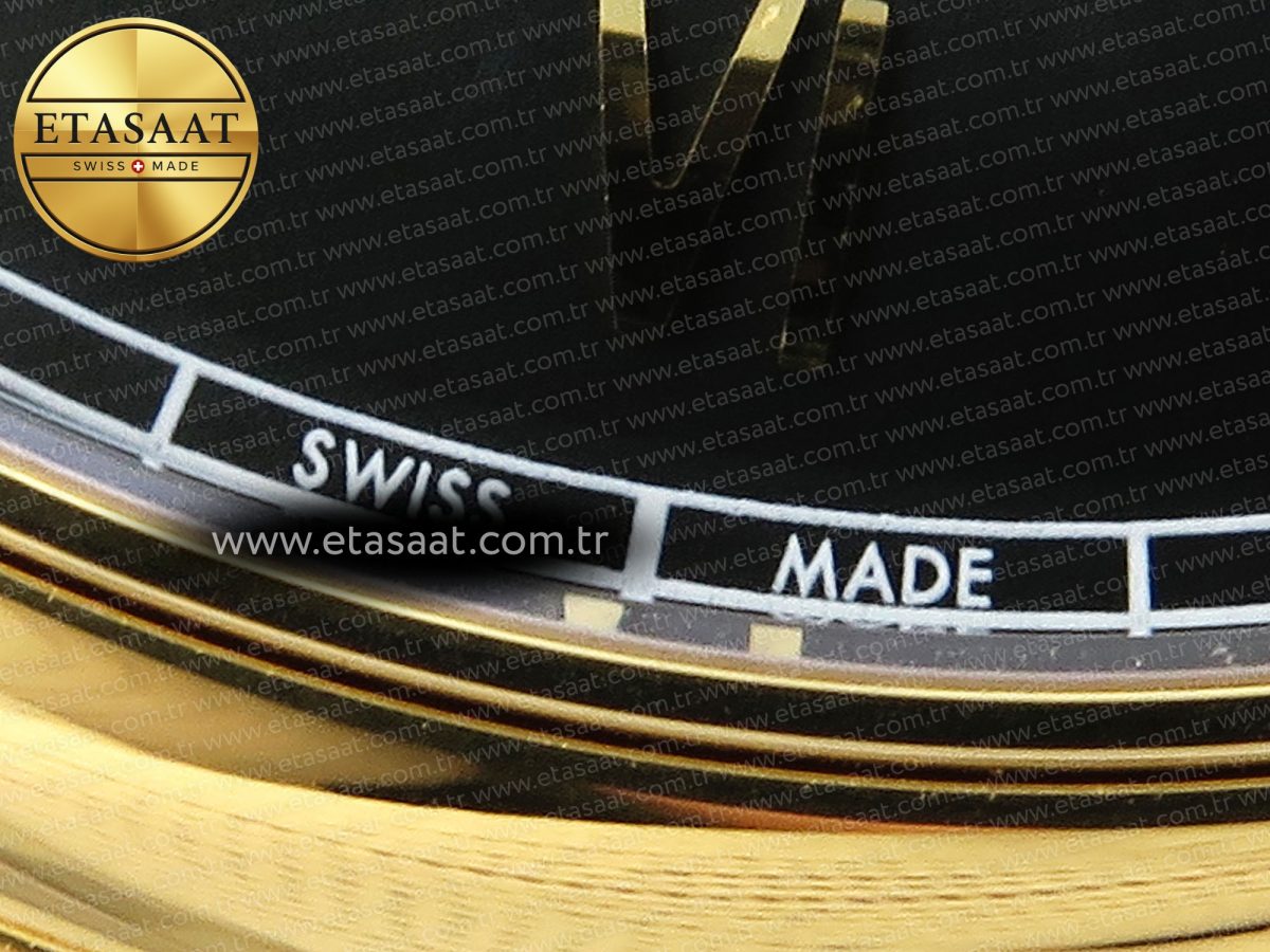 Omega De Ville Power Reserve YG Black Dial on Black Leather A8810 - Görsel 13