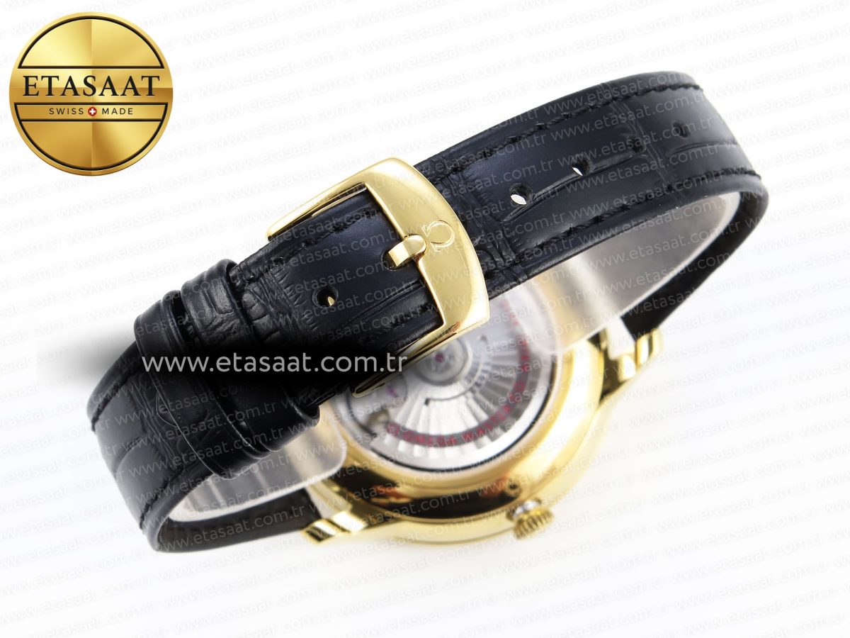 Omega De Ville Power Reserve YG Black Dial on Black Leather A8810 - Görsel 17
