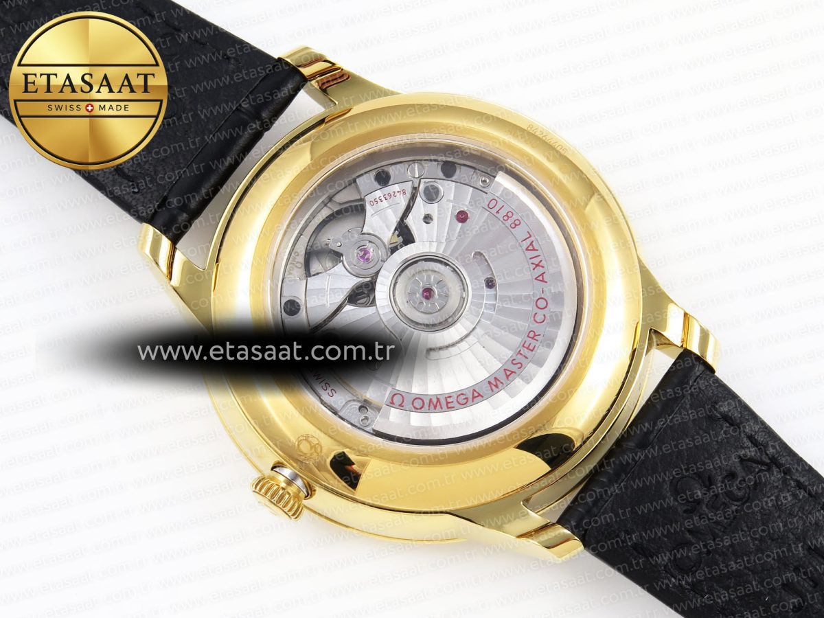 Omega De Ville Power Reserve YG Black Dial on Black Leather A8810 - Görsel 18