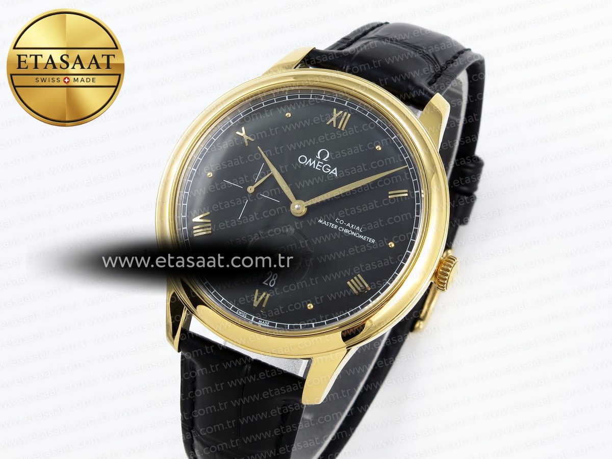 Omega De Ville Power Reserve YG Black Dial on Black Leather A8810 - Görsel 2