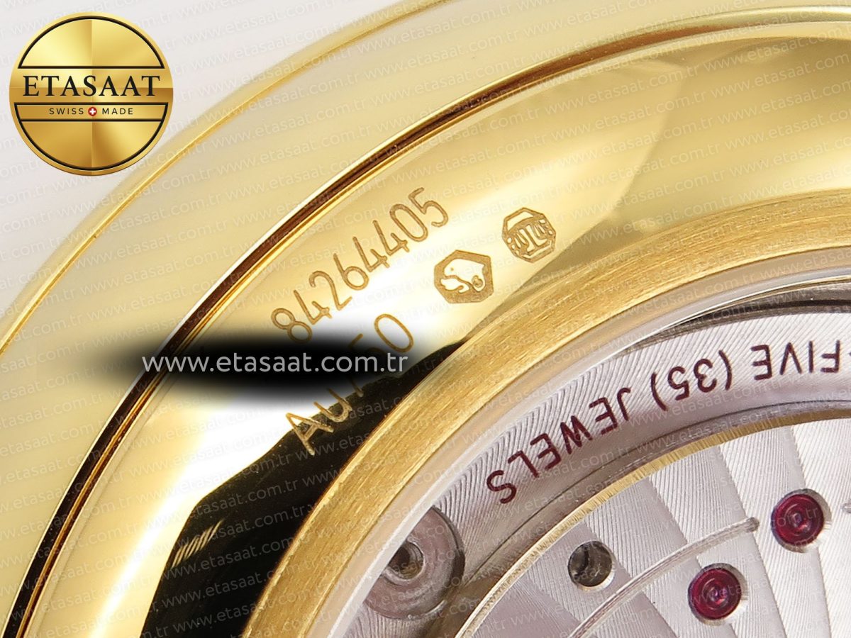 Omega De Ville Power Reserve YG Black Dial on Black Leather A8810 - Görsel 24