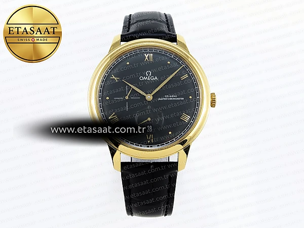 Omega De Ville Güç Rezervi YG Siyah Kadran A8810 Eta Saat - 1:1 Süper Klon Replika Saat