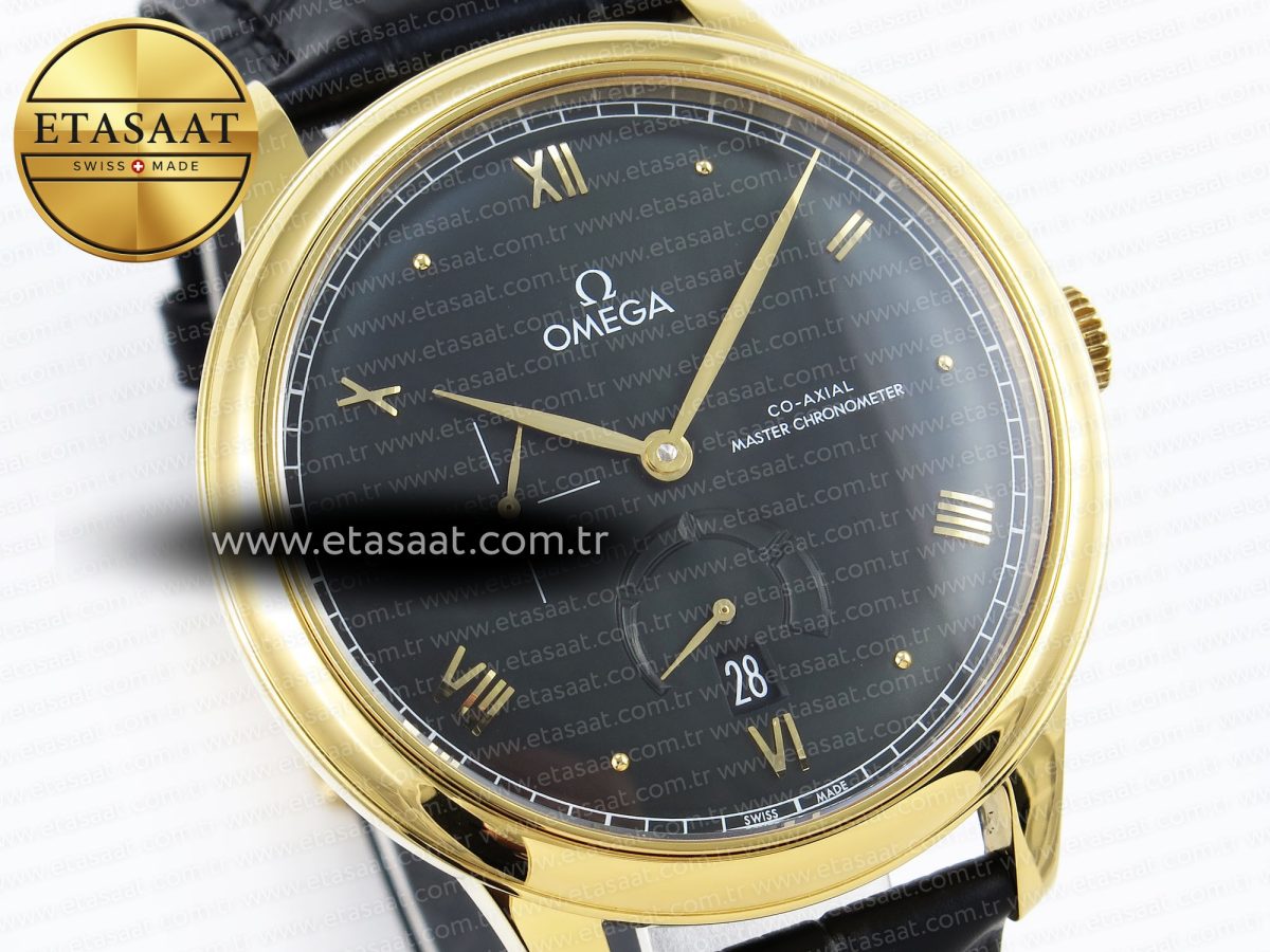Omega De Ville Power Reserve YG Black Dial on Black Leather A8810 - Görsel 5