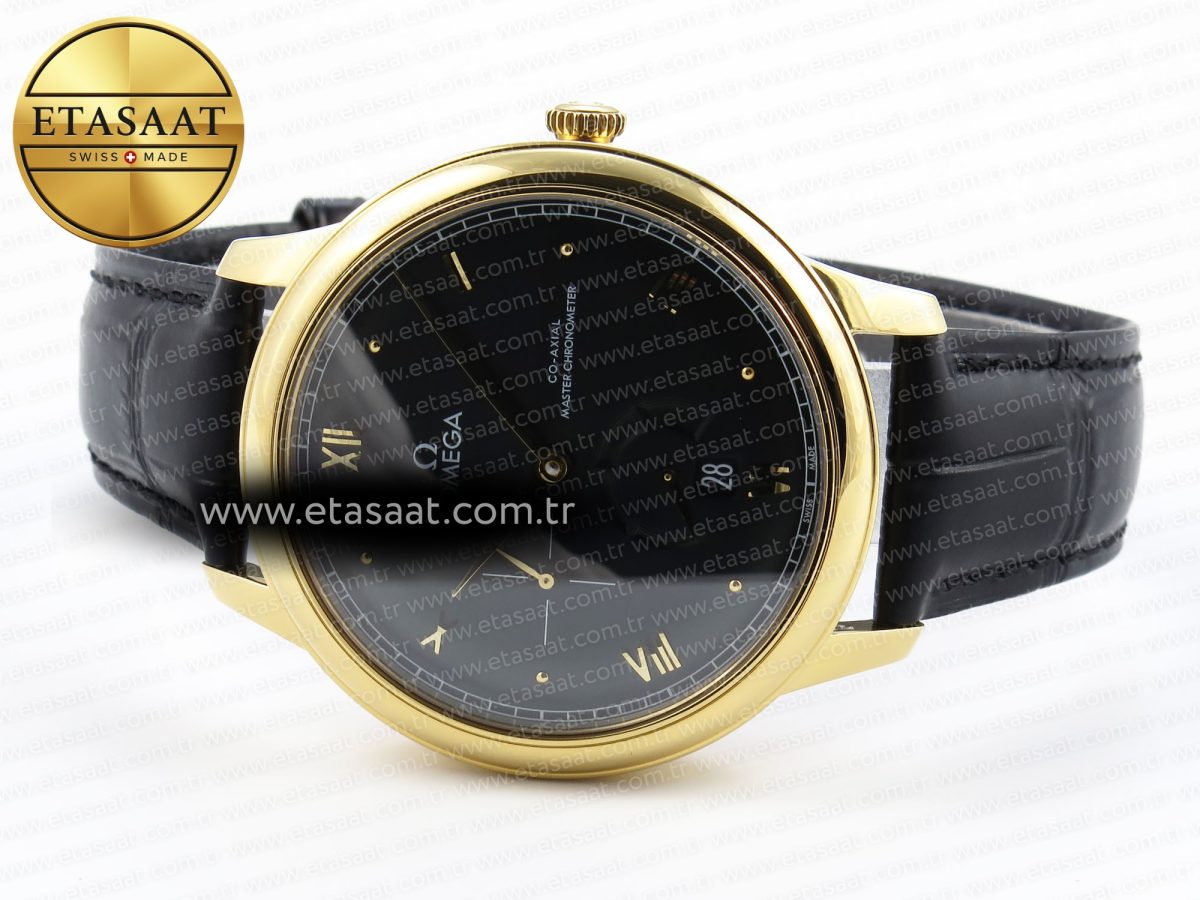 Omega De Ville Power Reserve YG Black Dial on Black Leather A8810 - Görsel 7