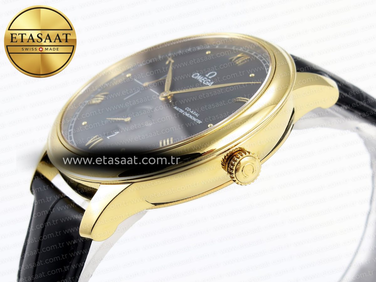 Omega De Ville Power Reserve YG Black Dial on Black Leather A8810 - Görsel 8