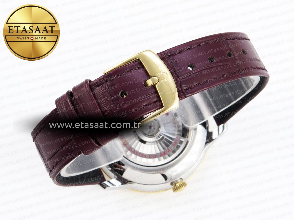 Omega De Ville Power Reserve YG White Dial on Brown Leather A8810 - Görsel 17