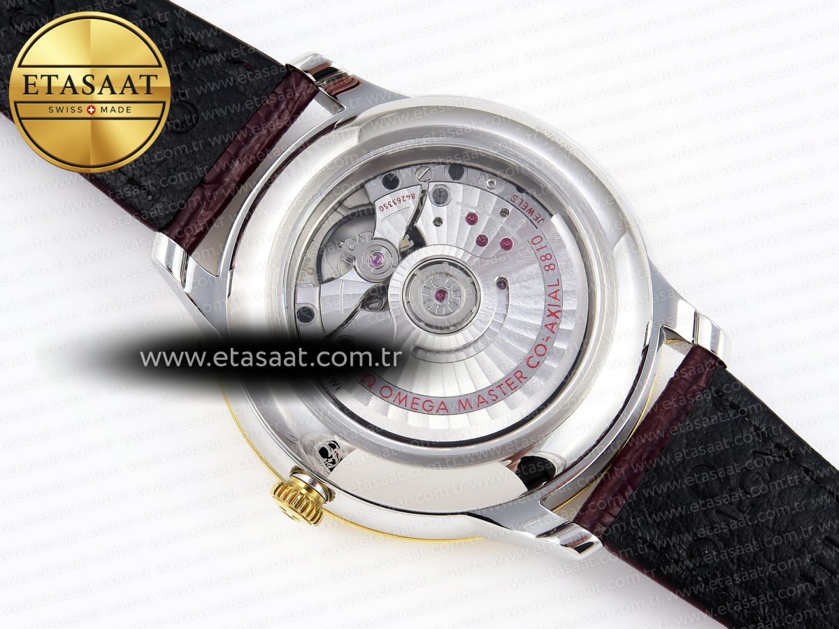 Omega De Ville Power Reserve YG White Dial on Brown Leather A8810 - Görsel 18