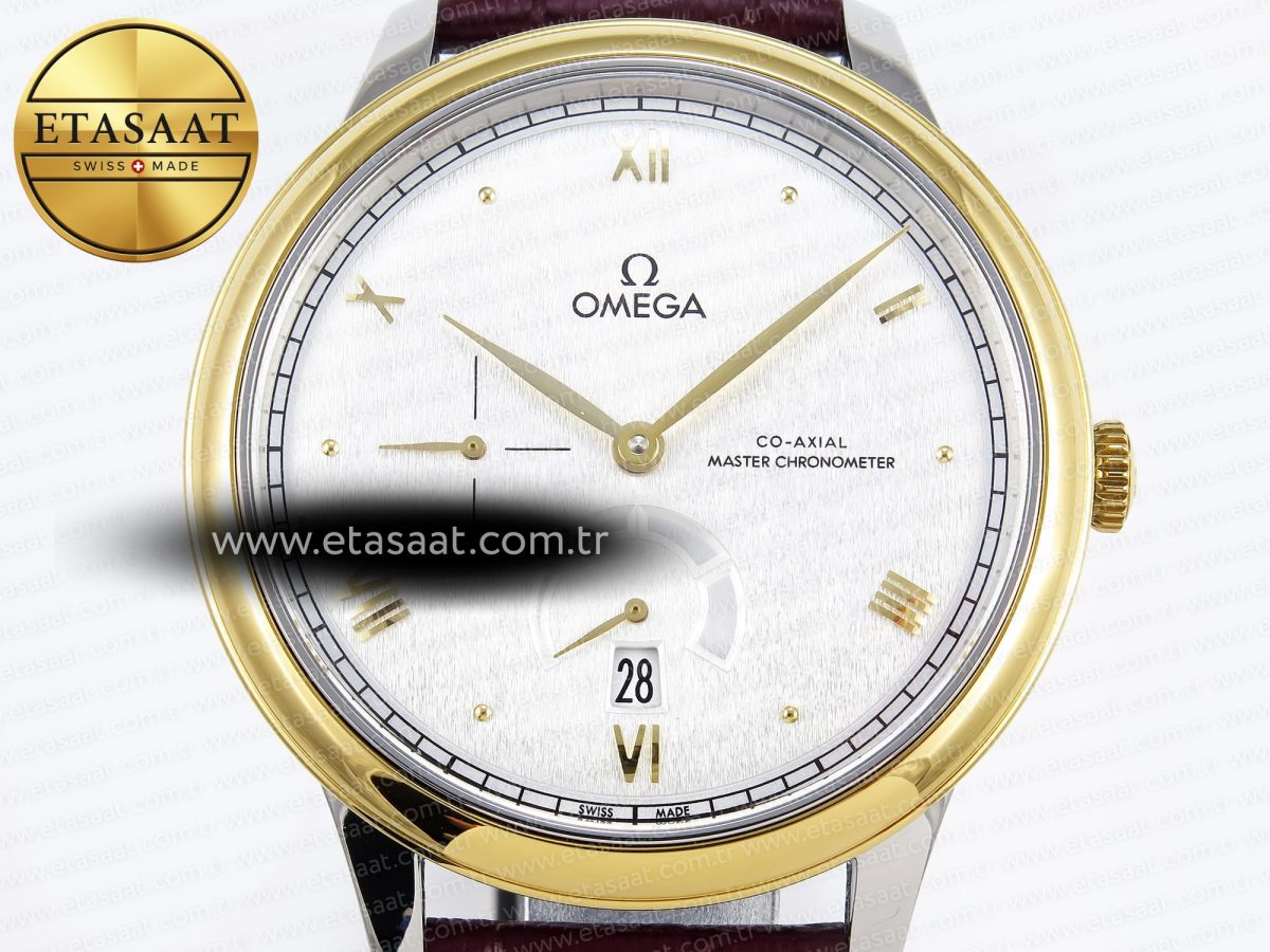 Omega De Ville Power Reserve YG White Dial on Brown Leather A8810 - Görsel 4