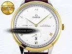 Omega De Ville Power Reserve YG White Dial on Brown Leather A8810 - Görsel 4