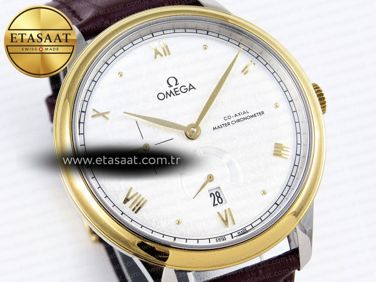 Omega De Ville Power Reserve YG White Dial on Brown Leather A8810 - Görsel 5