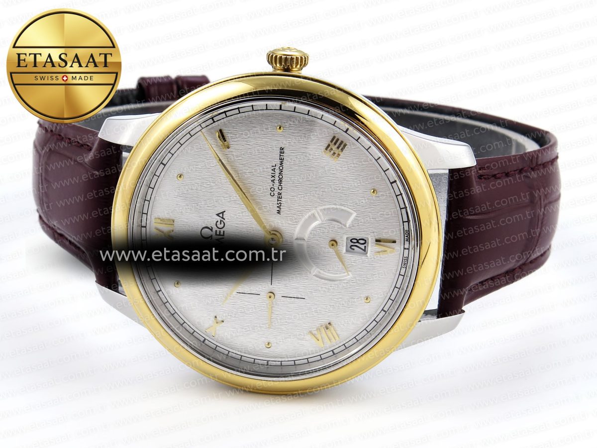 Omega De Ville Power Reserve YG White Dial on Brown Leather A8810 - Görsel 6