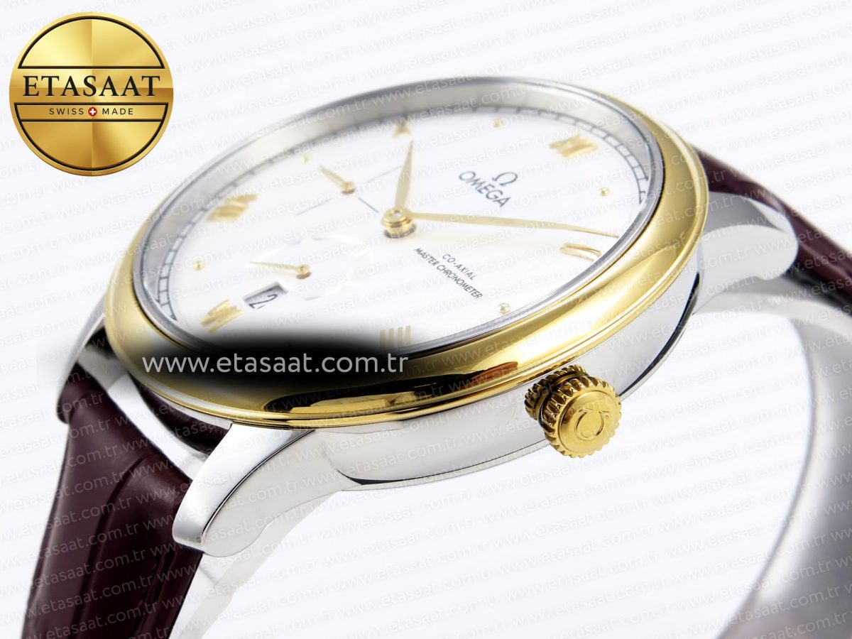 Omega De Ville Power Reserve YG White Dial on Brown Leather A8810 - Görsel 8