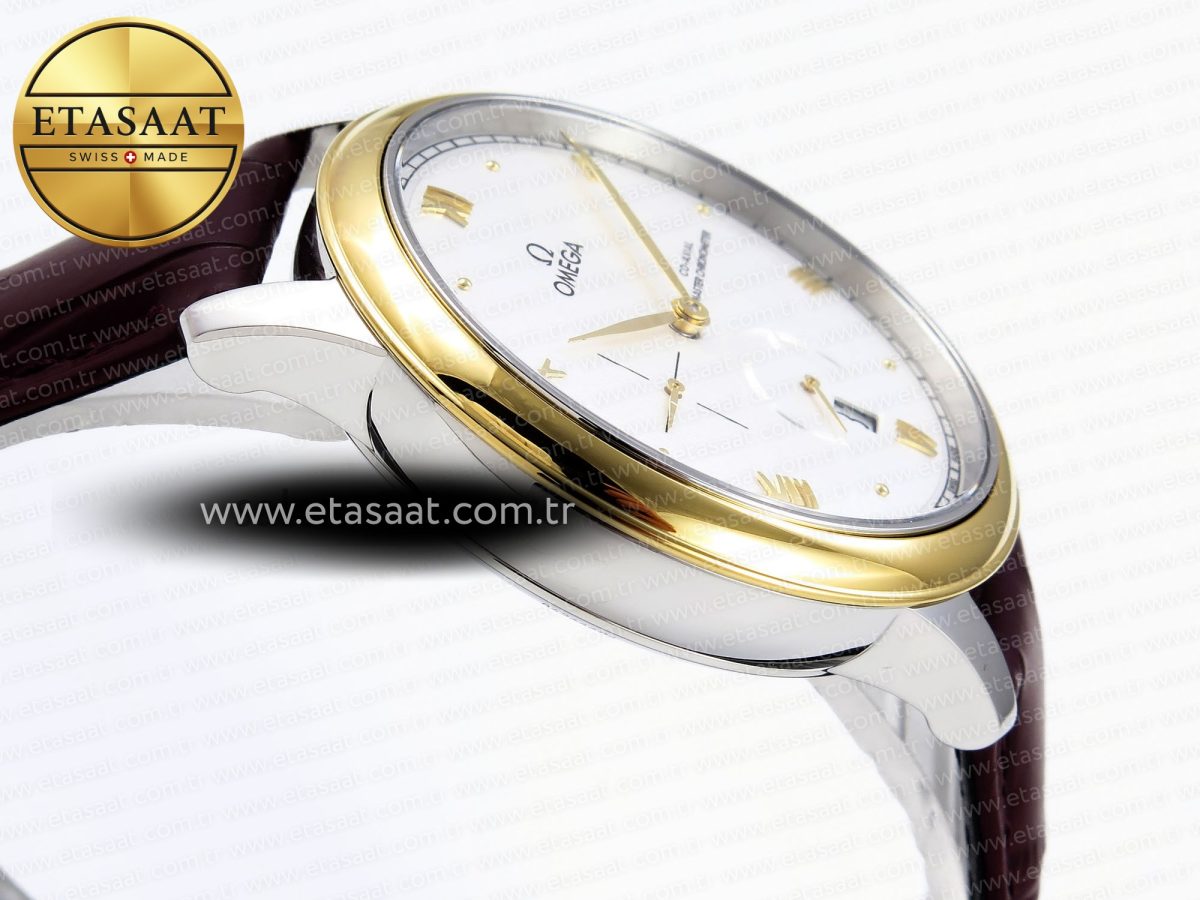 Omega De Ville Power Reserve YG White Dial on Brown Leather A8810 - Görsel 9