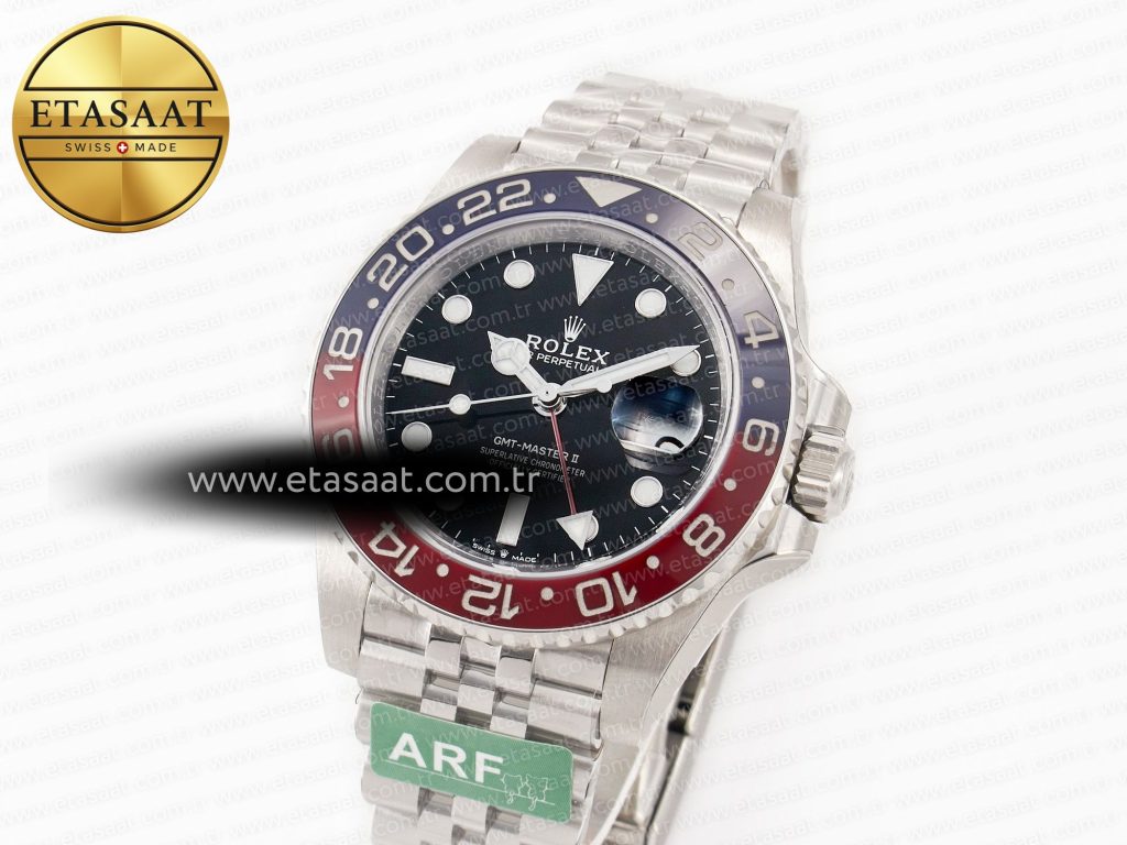 gmt master ii 126710 blro blue red ceramic 904l arf 11 best edition on jubilee bracelet sh3285 chs1