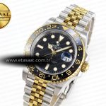 gmt master ii 126713 904l ss apf 11 best edition black dial on jubilee bracelet vr3285 chs1