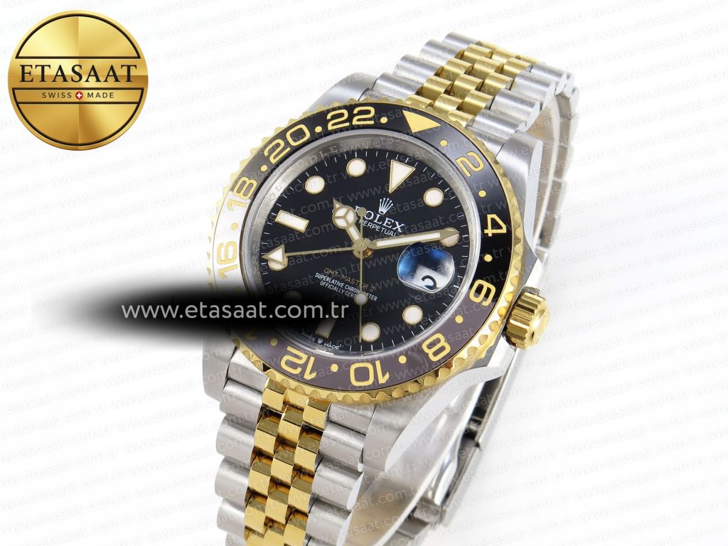 gmt master ii 126713 yg ss apf 11 best edition black dial on jubilee bracelet vr3285 chs2