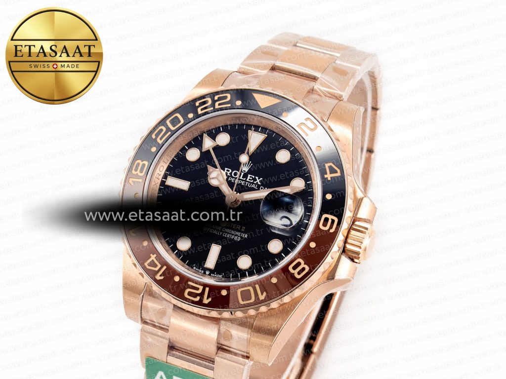 gmt master ii 126715 chnr arf 11 best edition black dial on rg bracelet sh3285 chs1