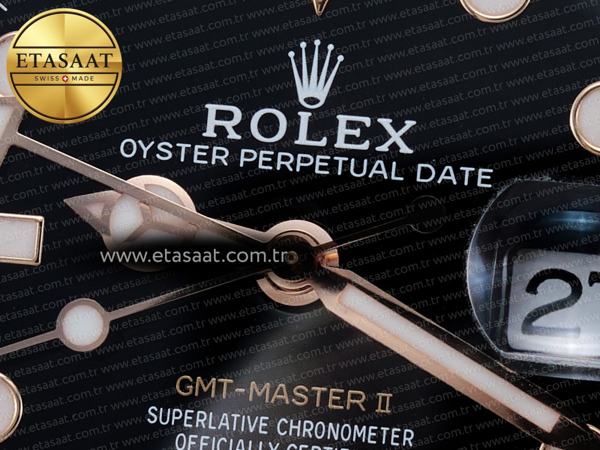 Rolex GMT-Master II 126715 Best Edition Black Dial on RG Bracelet SH3285 - Görsel 13
