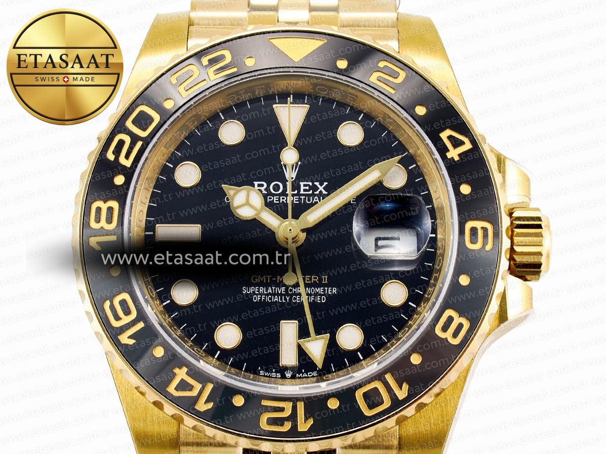 Rolex GMT-Master II 126718 Best Edition Black Dial on YG Jubilee Bracelet SH3285 - Görsel 4