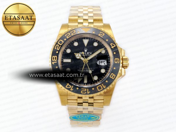 Rolex GMT Master II 126718 Siyah Kadran Jubilee DD3285 Eta Saat - 1:1 Süper Klon Replika Saat