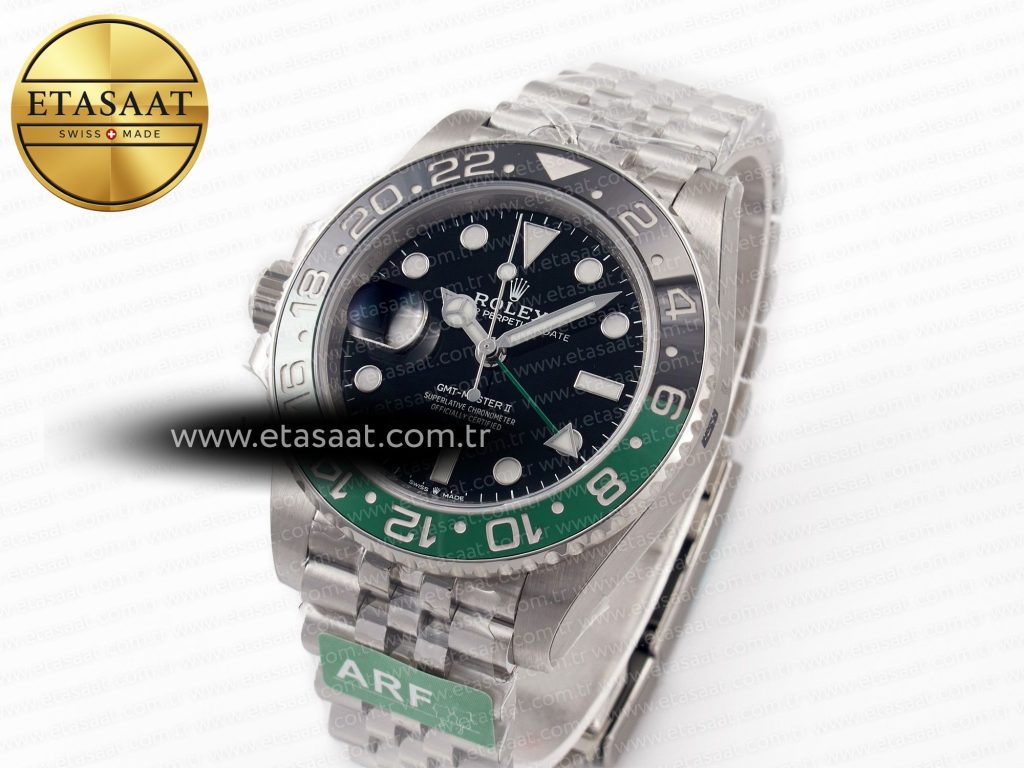 gmt master ii 126720 vtnr 904l ss arf 11 best edition black dial on jubilee bracelet vr3285 chs2