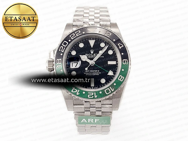Rolex GMT Master II 126720 VTNR Siyah Kadran Jubilee VR3285 Eta Saat - 1:1 Süper Klon Replika Saat