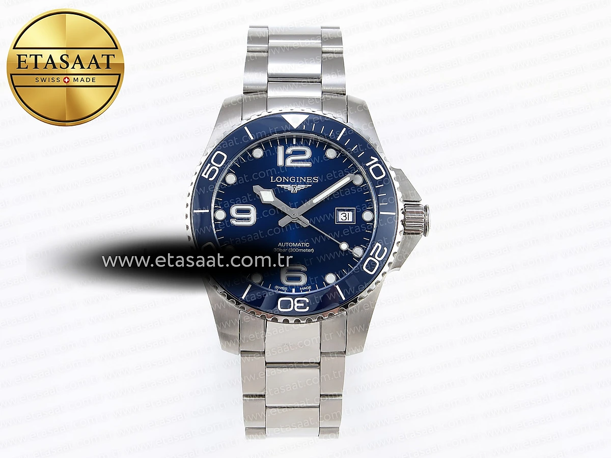 Longines Hydroconquest Mavi Seramik L888 Eta Saat - 1:1 Süper Klon Replika Saat